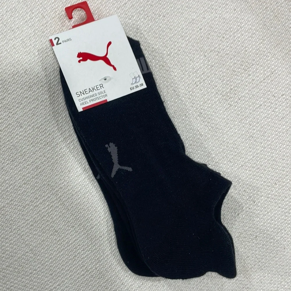 Puma 2-Pack Sneaker Black Socks- Size EU 35-38